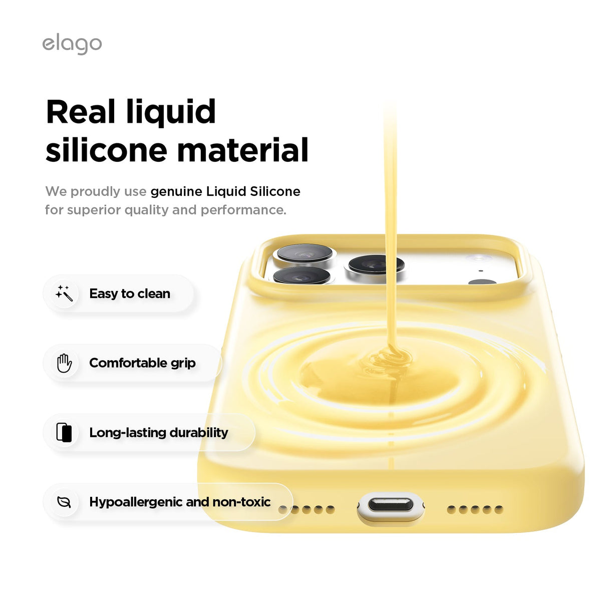 Elago Mag Silicone Case for iPhone 17 Pro / iPhone 18 Pro - Yellow #color_yellow