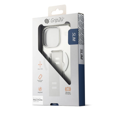 حافظة Grip2U النحيفة الشفافة متوافقة مع MagSafe لهاتف iPhone 16 Pro Max