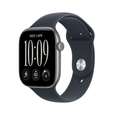 Apple Watch Series 12 - Space Gray Aluminum 46mm #color_space-gray-navy-blue-sport-band