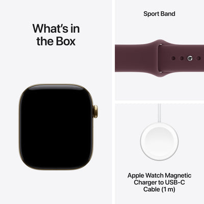 Apple Watch Series 12 - Radiant Gold Titanium 46mm #color_radiant-gold-burgundy-sport-band