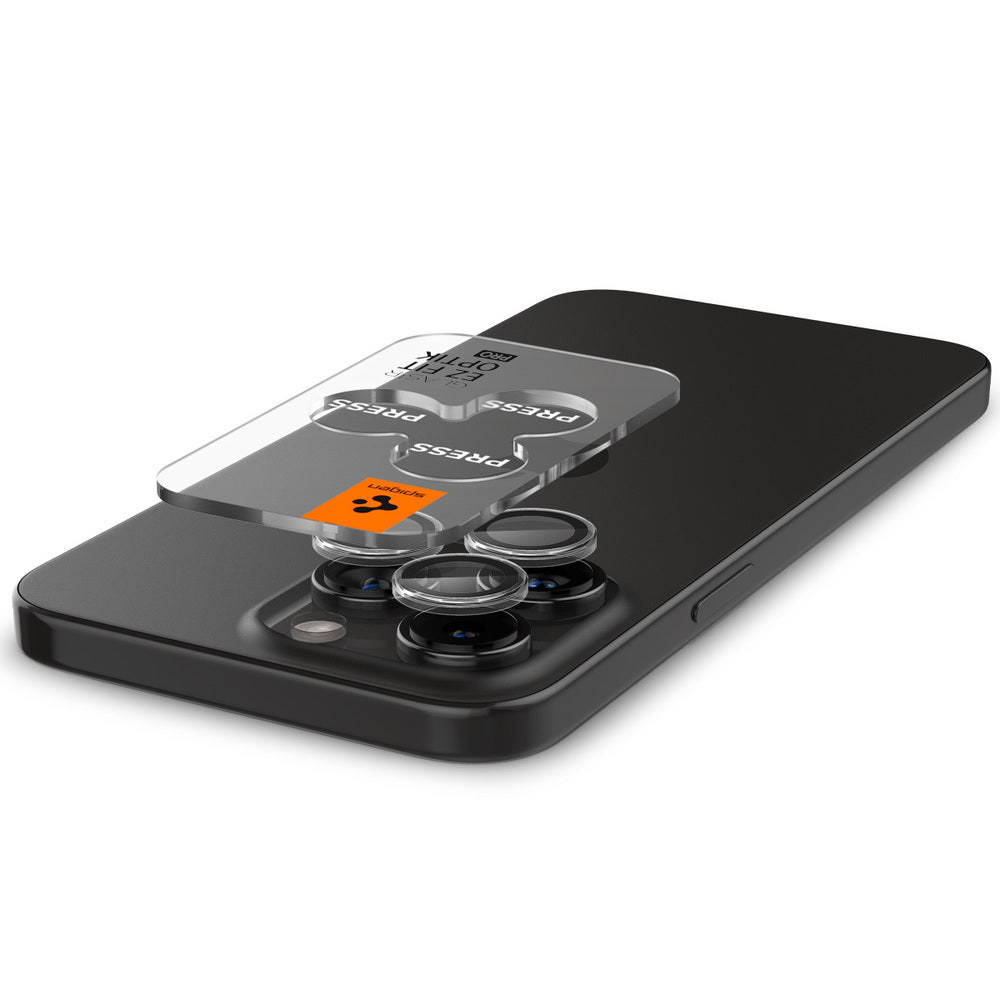 Spigen iPhone 16 Pro Max / 16 Pro Camera Lens Protector EZ Fit GLAS.tR Optik Pro - Clear - 2 Pack
