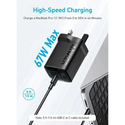 Anker شاحن 336 بقوة 67 واط