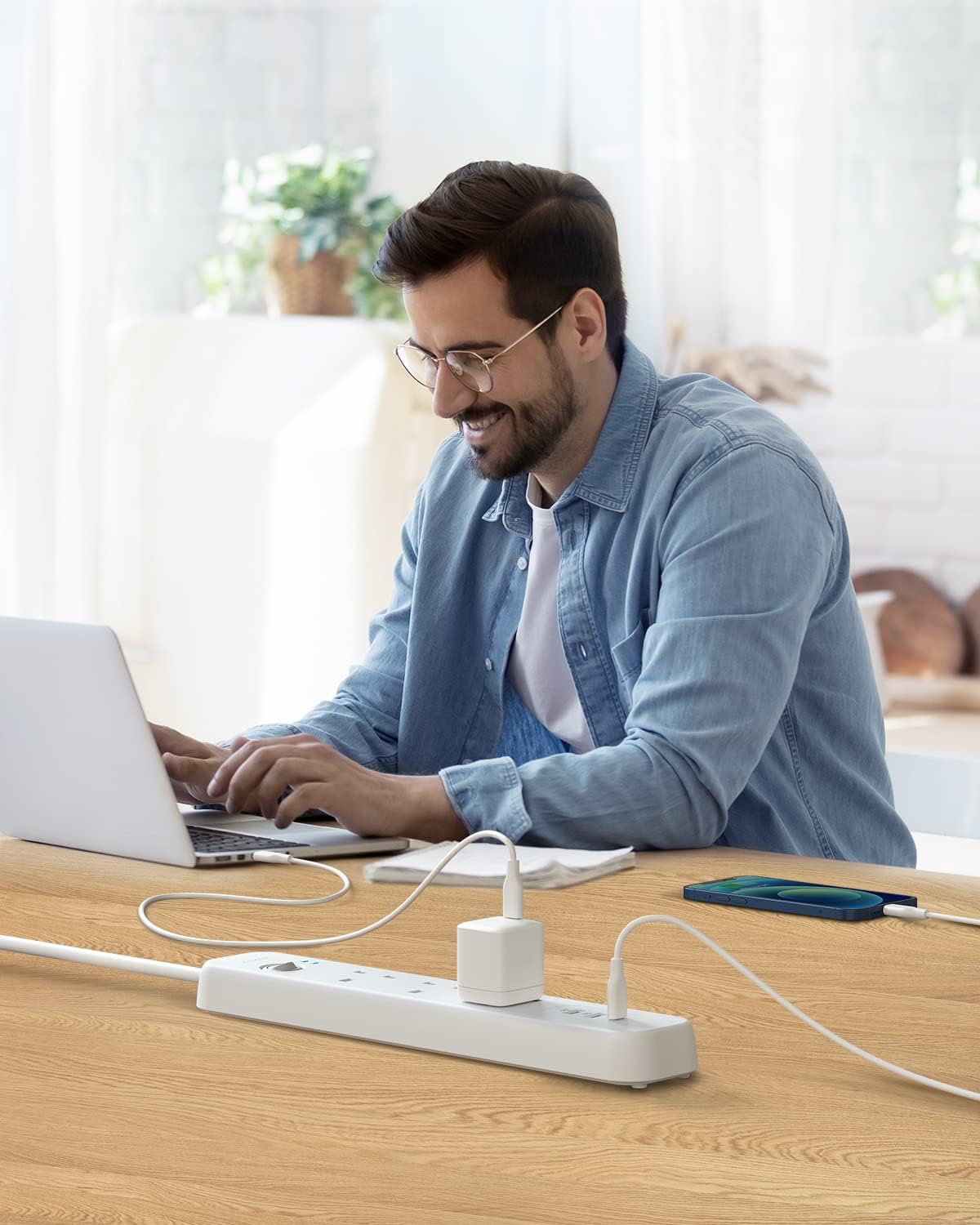 Anker مشترك كهربائي PowerExtend USB-C بثلاثة منافذ