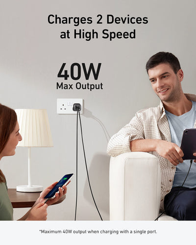 Anker شاحن 521 (Nano Pro) بقوة 40 واط ومنفذي USB-C