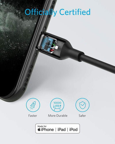 Anker كابل PowerLine III من USB-C إلى Lightning (3 قدم / 0.9 متر)