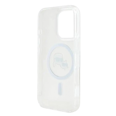 Karl Lagerfeld Magsafe IML Hard Case With Karl & Choupette Head For iPhone 16 Pro Max, Drop and Shock Absorption, Precise Cutouts for Ports and Buttons, Easy Snap-on Installation