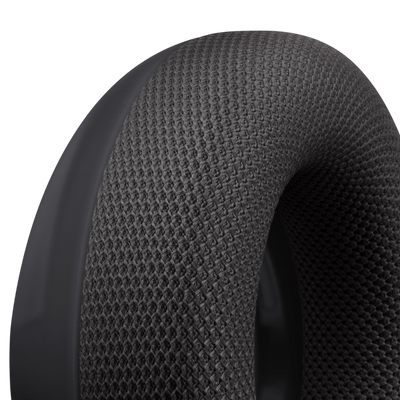 Close-up of Beats 360 Performance Knit cushion mesh texture in Black 
