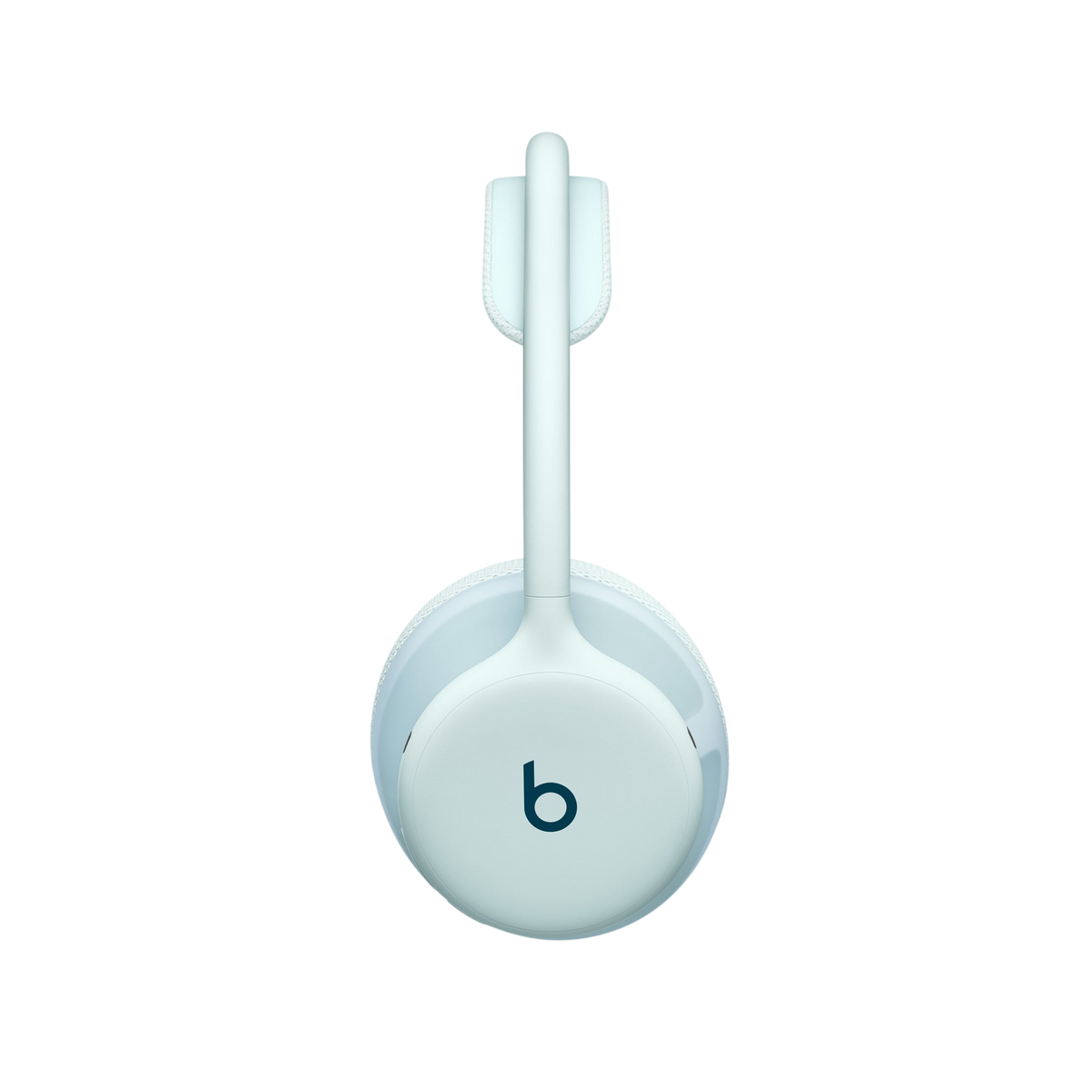 Side view of Beats 360 headphones in Sky showing b logo 