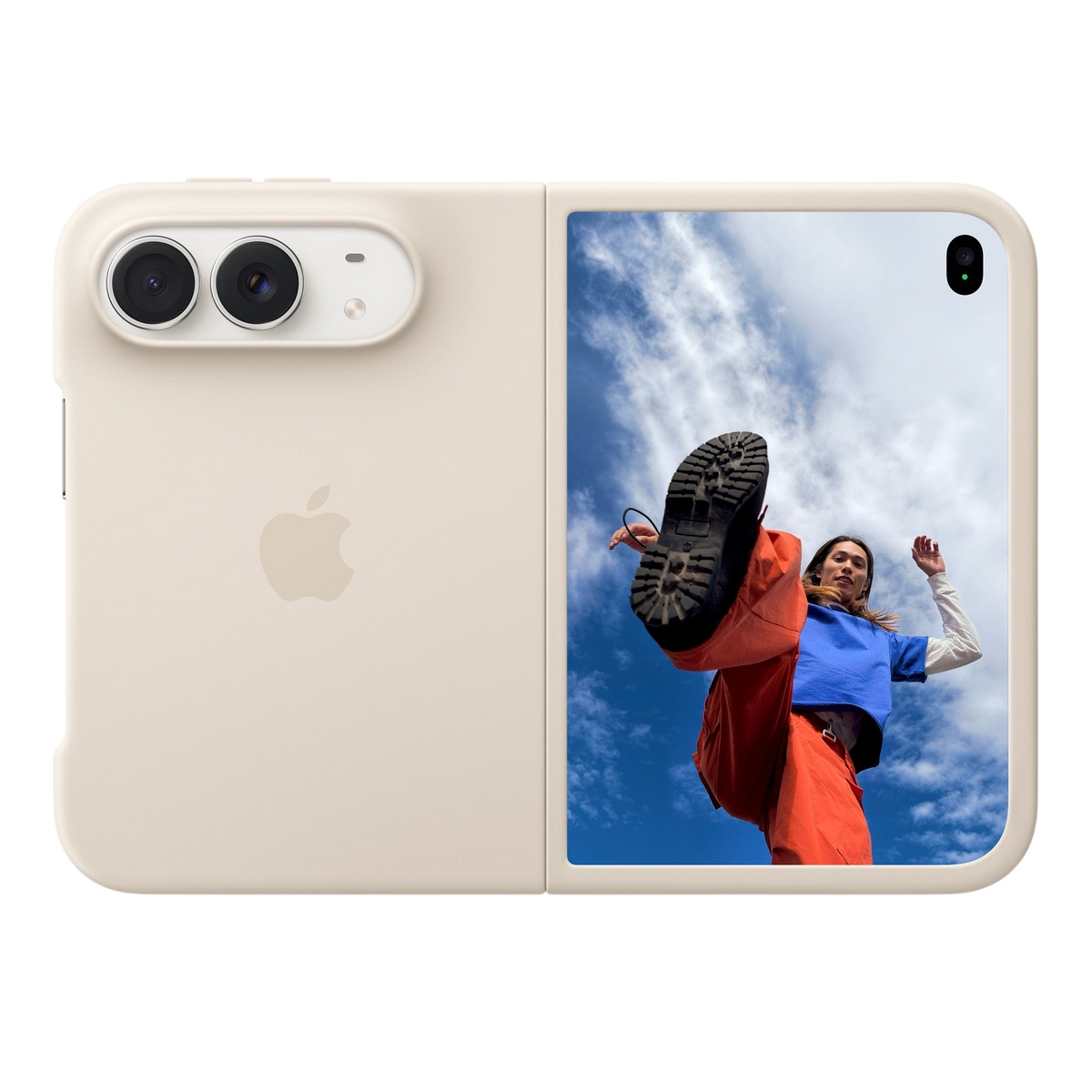 Apple iPhone Duo Case in Sand, unfolded back exterior #color_sand
