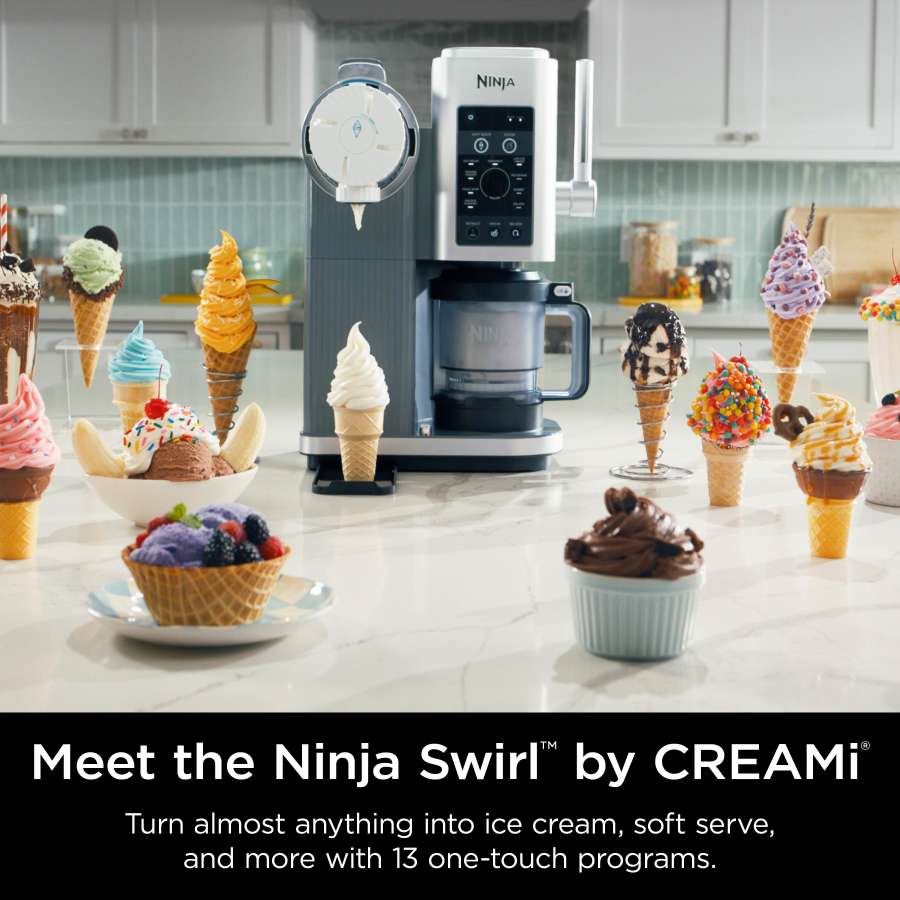 Ninja Swirl by CREAMi Soft Serve & Ice Cream Maker 13*1 - International Warranty