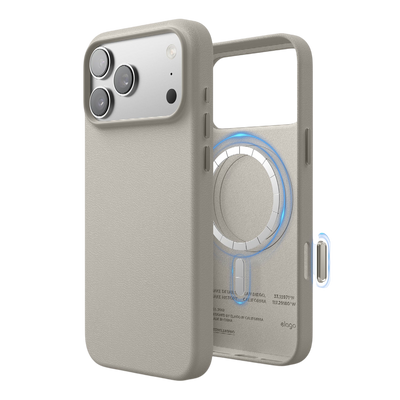Elago MagLeather Case for iPhone 17 Pro Max / iPhone 18 Pro Max - Light Grey #color_light-grey