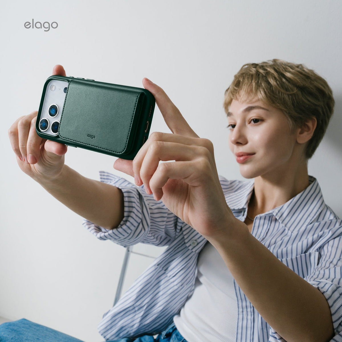 Elago MagLeather Case for iPhone 17 Pro Max / iPhone 18 Pro Max - Midnight Green #color_midnight-green