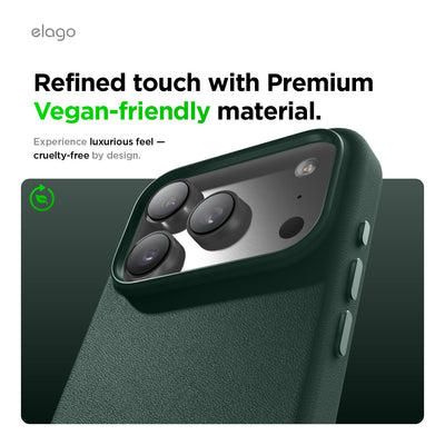 Elago MagLeather Case for iPhone 17 Pro Max / iPhone 18 Pro Max - Midnight Green #color_midnight-green