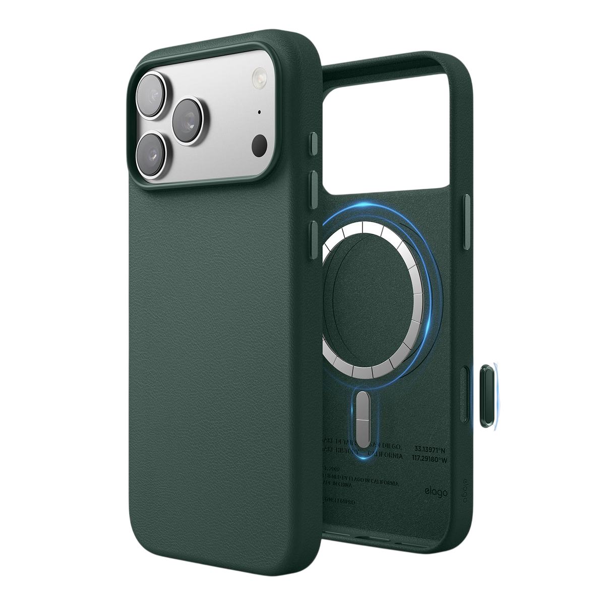 Elago MagLeather Case for iPhone 17 Pro Max / iPhone 18 Pro Max - Midnight Green #color_midnight-green