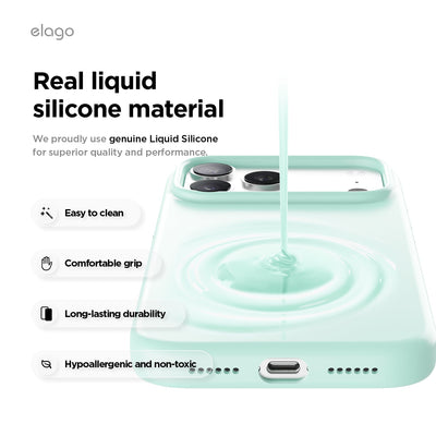 Elago Mag Silicone Case for iPhone 17 Pro Max / iPhone 18 Pro Max - Aqua Sky #color_aqua-sky