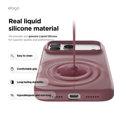 Elago Mag Silicone Case for iPhone 17 Pro Max / iPhone 18 Pro Max - Burgundy #color_burgundy
