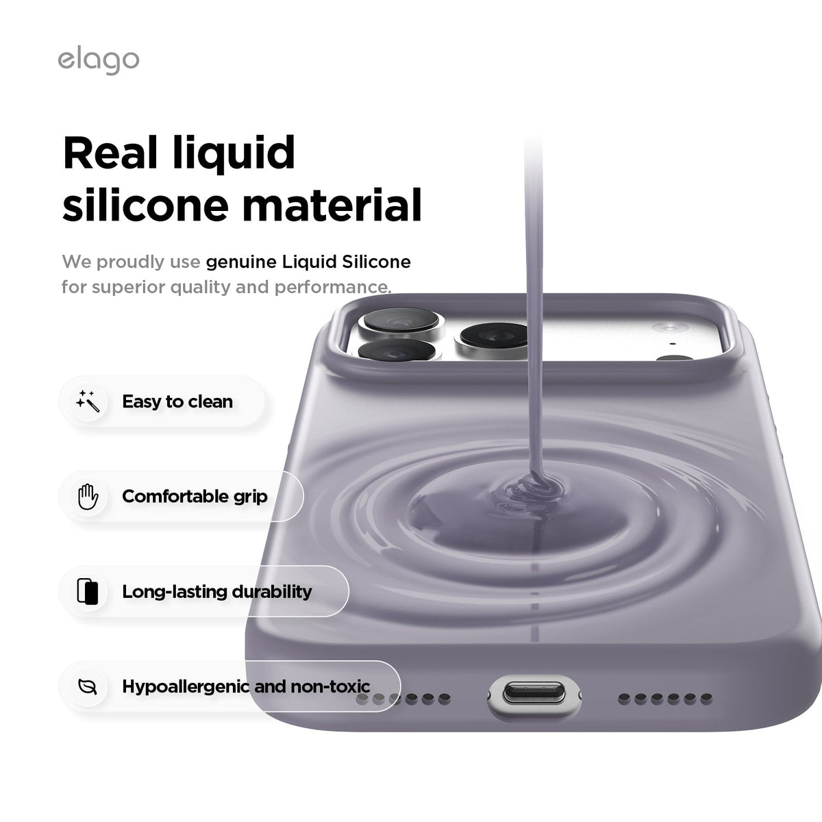 Elago Mag Silicone Case for iPhone 17 Pro Max / iPhone 18 Pro Max - Deep Lavender #color_deep-lavender