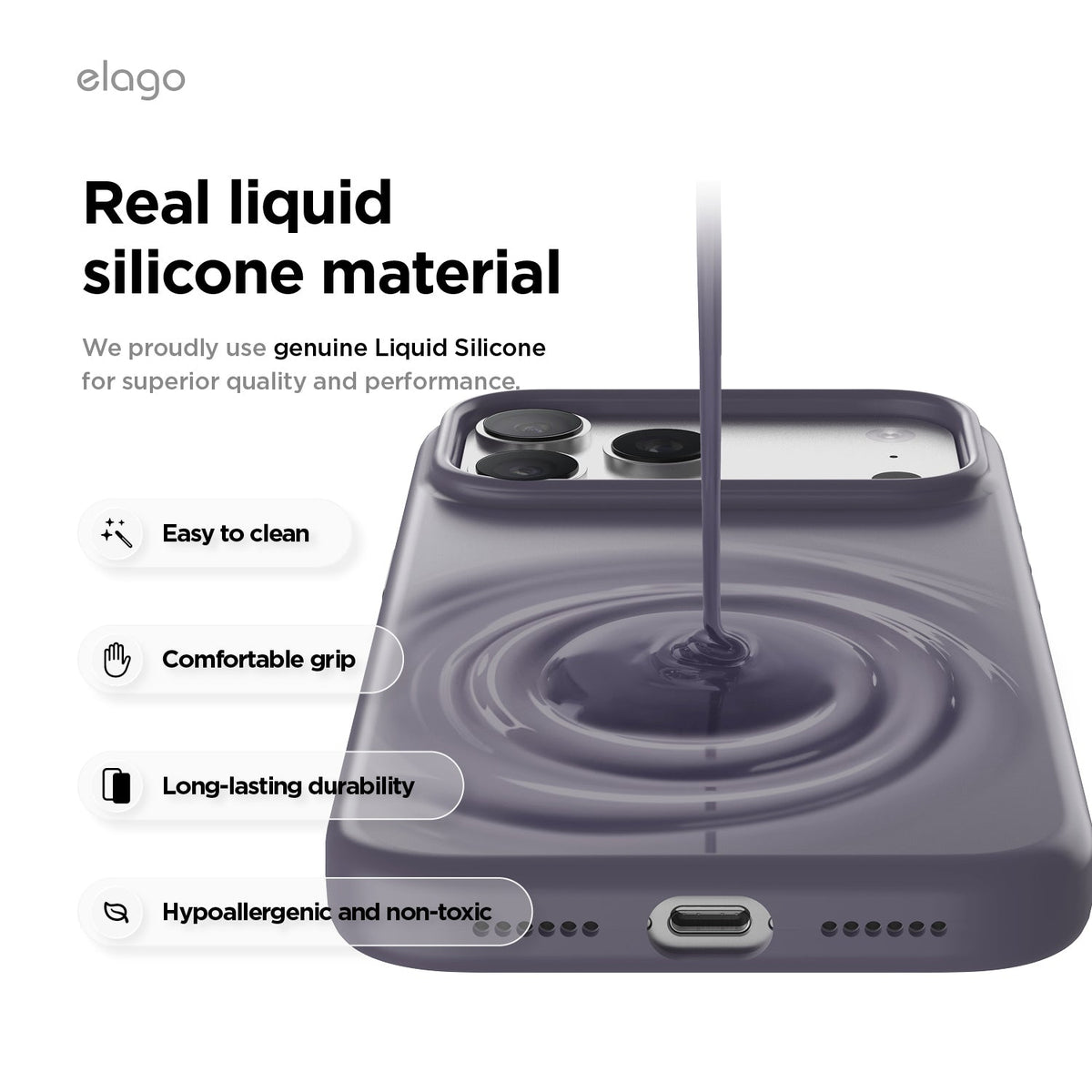 Elago Mag Silicone Case for iPhone 17 Pro Max / iPhone 18 Pro Max - Deep Purple #color_deep-purple
