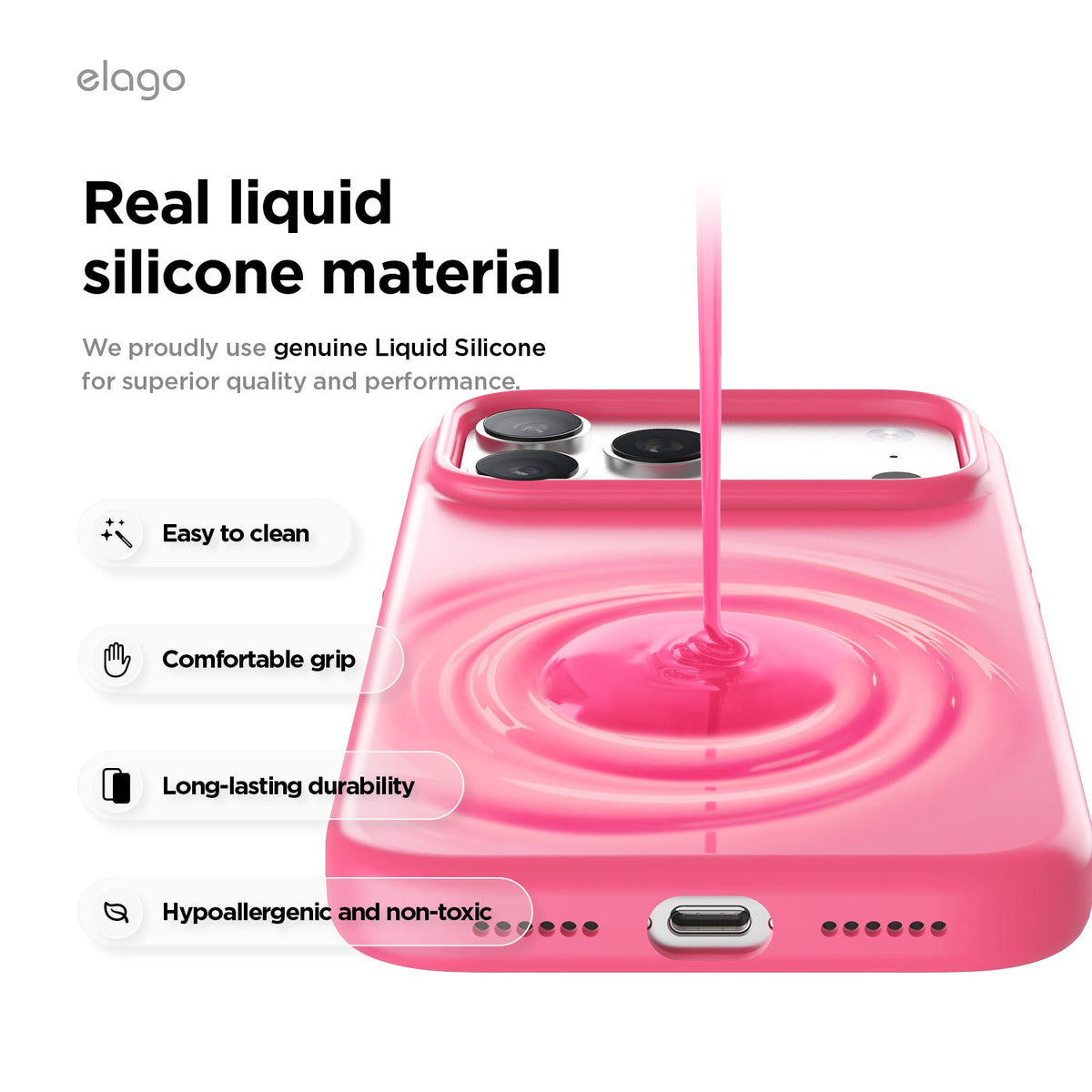 Elago Mag Silicone Case for iPhone 17 Pro Max / iPhone 18 Pro Max - Ice Red #color_ice-red