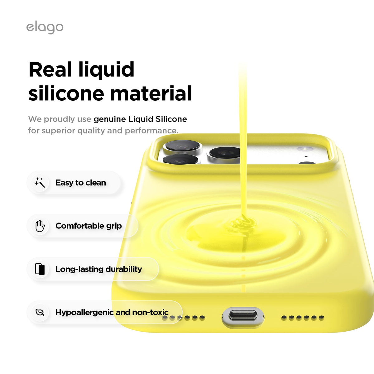 Elago Mag Silicone Case for iPhone 17 Pro Max / iPhone 18 Pro Max - Neon Yellow #color_neon-yellow