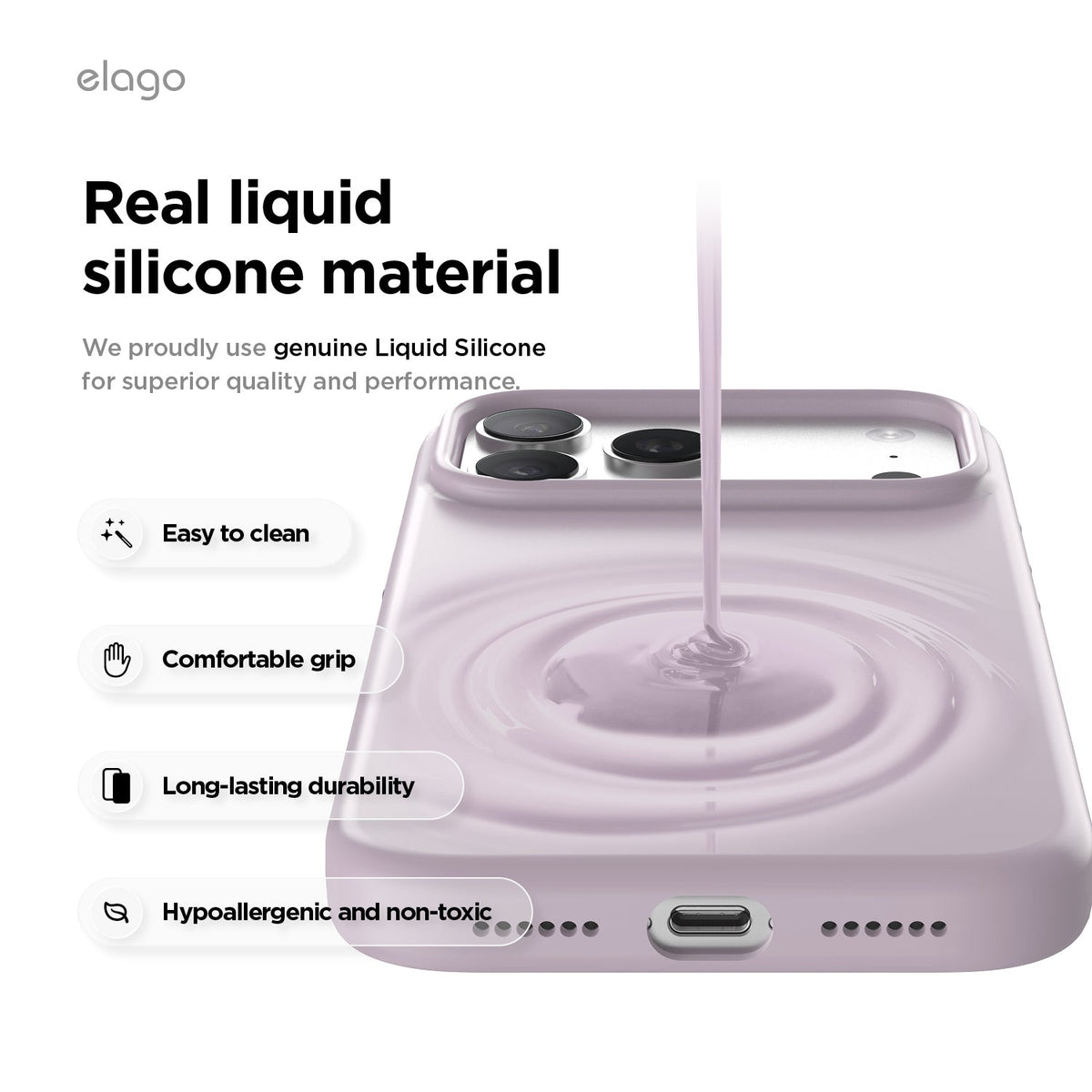 Elago Mag Silicone Case for iPhone 17 Pro Max / iPhone 18 Pro Max - Soft Purple #color_soft-purple