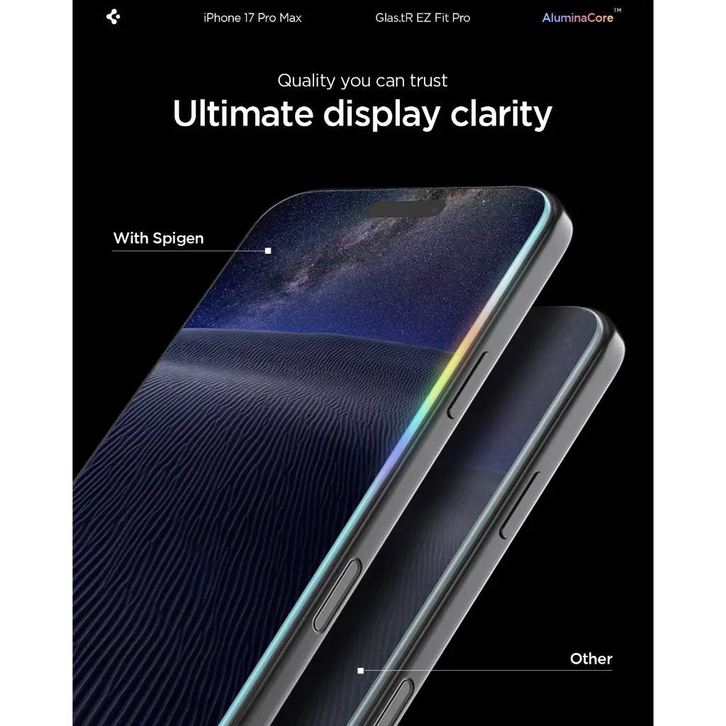 Spigen Privacy Screen Protector Glas.tR EZ Fit Pro HD [1 Pack] for iPhone 17 Pro Max