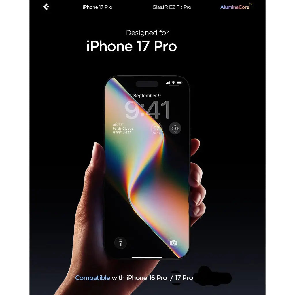 حماية شاشة سبجن آيفون 17 برو EZ Fit Pro HD [عبوة 1]