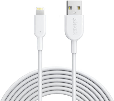 كابل Anker PowerLine II من USB-A إلى Lightning بطول 1.8 متر - أبيض مع ضمان رسمي لمدة 18 شهراً