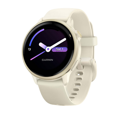 Garmin Vivoactive 6 Health & Fitness GPS Smartwatch - Slate with Black Silicone Band - Bone #color_bone