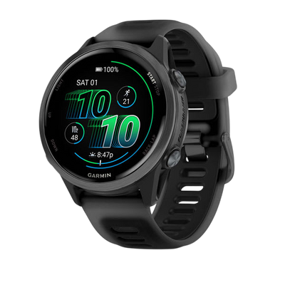 Garmin Forerunner 570 AMOLED GPS Running Smartwatch - Slate Gray Aluminium with Translucent Black Band - 42mm 
