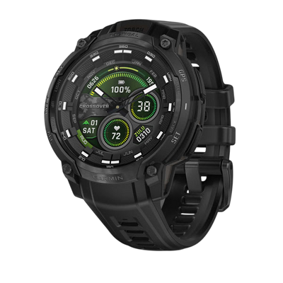 Garmin Instinct Crossover AMOLED Rugged Hybrid GPS Smartwatch - Tactical (Black) 
