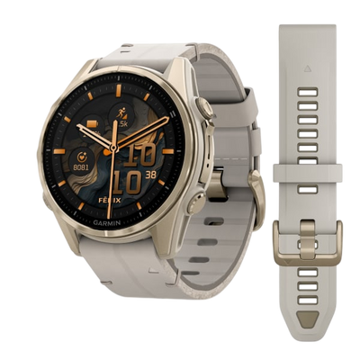 Garmin Fenix 8 AMOLED Sapphire Multisport GPS Smartwatch - Soft Gold Stainless Steel 