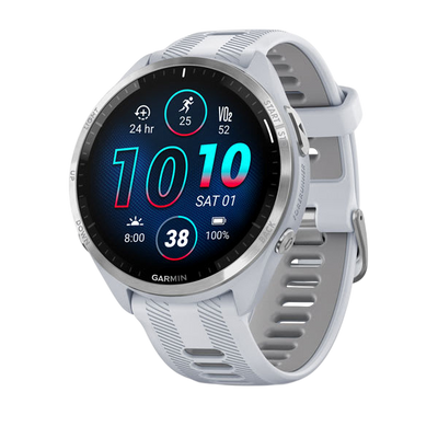 Garmin Forerunner 965 Premium GPS Running Smartwatch - Carbon Gray DLC Titanium Bezel with Black Case - White #color_white