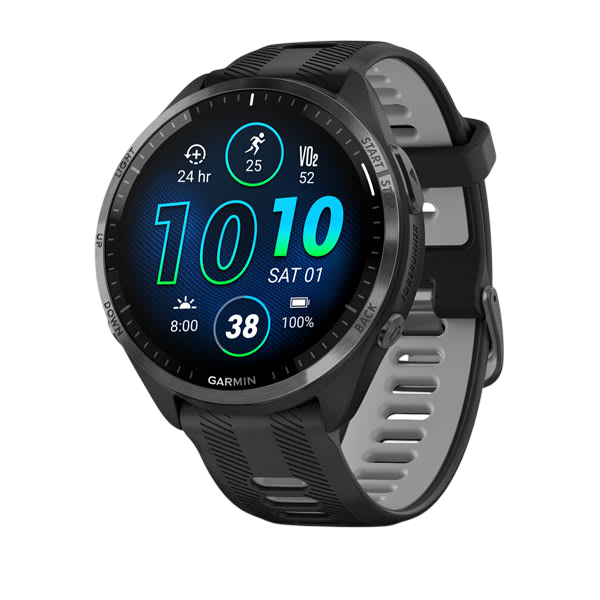 Garmin Forerunner 965 Premium GPS Running Smartwatch - Carbon Gray DLC Titanium Bezel with Black Case - Black #color_black