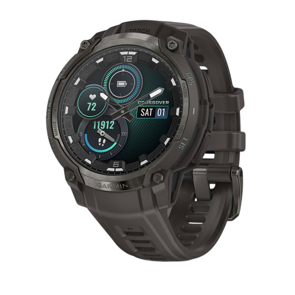 Garmin Instinct Crossover AMOLED Rugged Hybrid GPS Smartwatch - Charcoal 