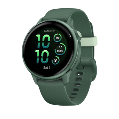 Garmin Vivoactive 6 Health & Fitness GPS Smartwatch - Slate with Black Silicone Band - Jasper Green #color_jasper-green