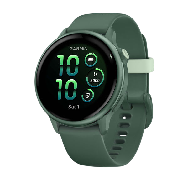 Garmin Vivoactive 6 Health & Fitness GPS Smartwatch - Slate with Black Silicone Band - Jasper Green #color_jasper-green