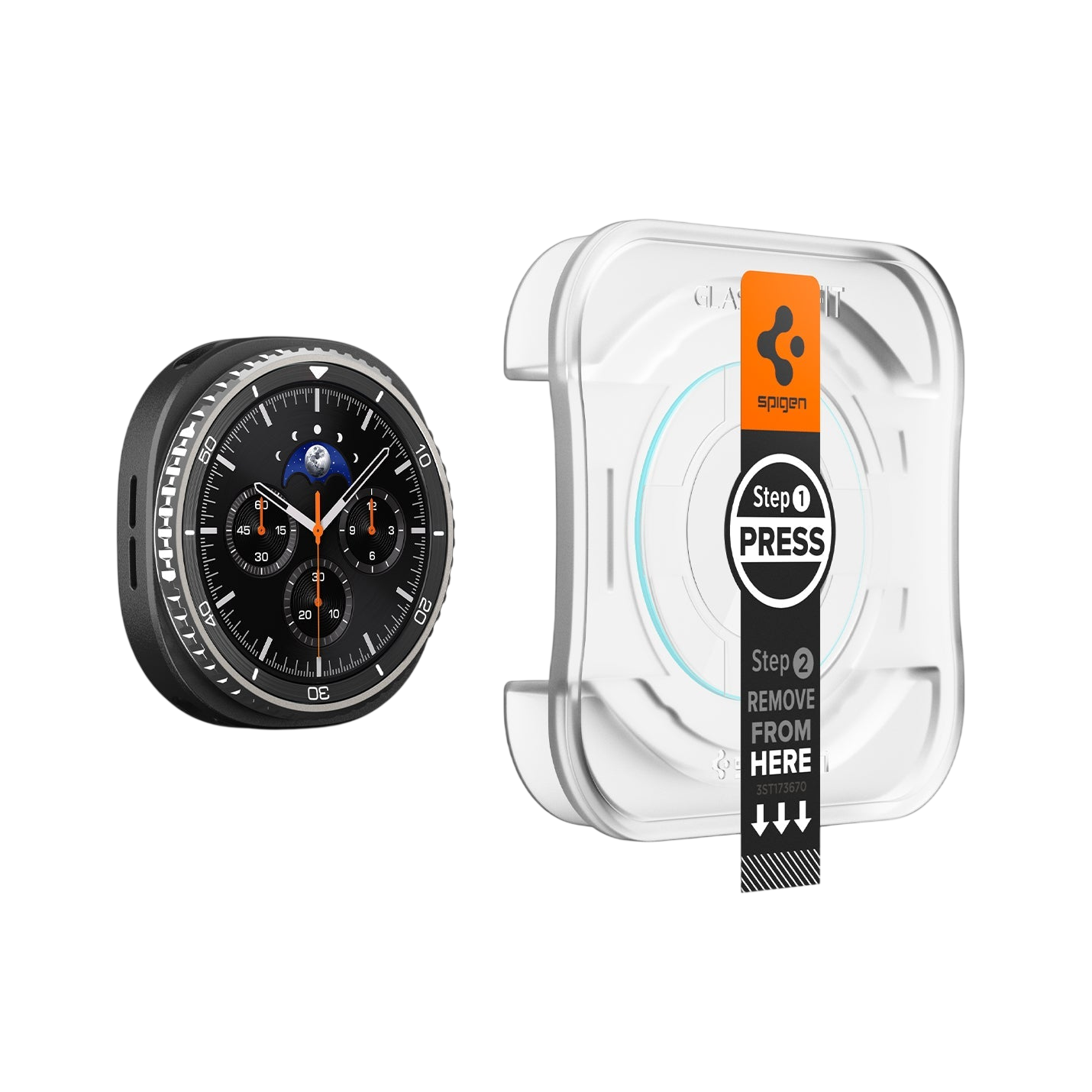 Spigen GLAS.tR EZ Fit Screen Protector for Samsung Galaxy Watch8 Classic - 2 Pack