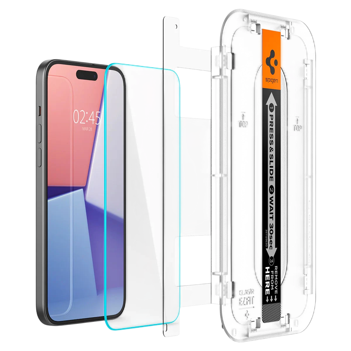 Spigen iPhone 16 Plus / 15 Plus Screen Protector EZ FIT GLAS.tR - 1 Pack