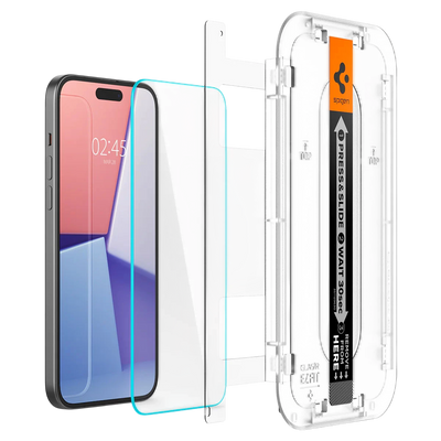 Spigen iPhone 16 Plus / 15 Plus Screen Protector EZ FIT GLAS.tR - 1 Pack
