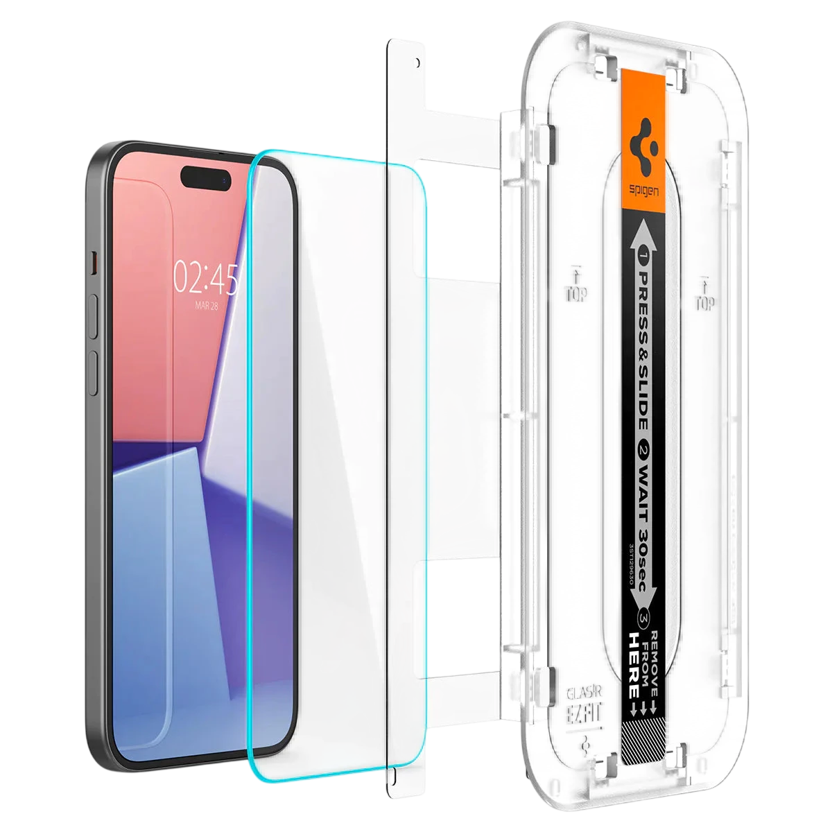 Spigen iPhone 16 Plus / 15 Plus Screen Protector EZ FIT GLAS.tR - 1 Pack