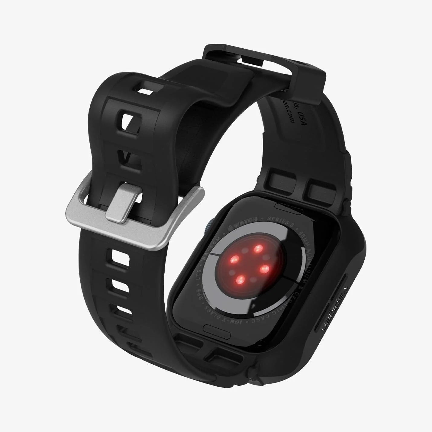 Spigen Rugged Armor Pro - Black for Apple Watch Series 9 / 8 / 7 / 6 / 5 / 4 / SE (45mm & 44mm)