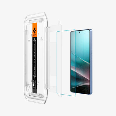 Spigen واقي شاشة GLAS.tR EZ Fit لهاتف Samsung Galaxy S25 Ultra - عبوة من قطعتين