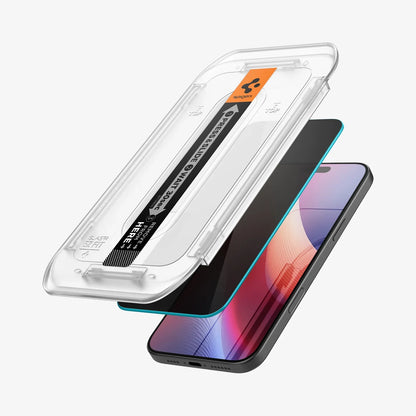 واقي شاشة Spigen iPhone 16 Pro Max - GLAS.tR EZ Fit Privacy - عبوتان
