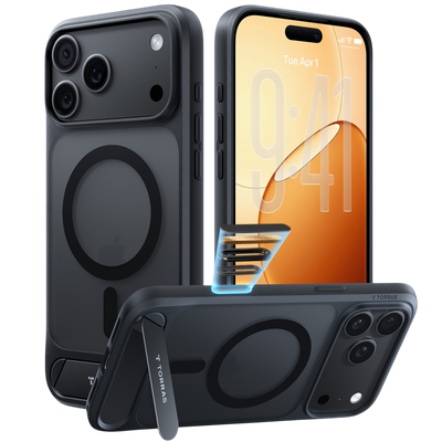 Torras Ostand L1 Case for iPhone 17 Pro Max / iPhone 18 Pro Max - Black #color_black