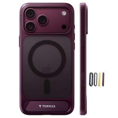 Torras Ostand L1 Case for iPhone 17 Pro Max / iPhone 18 Pro Max - Burgundy #color_burgundy