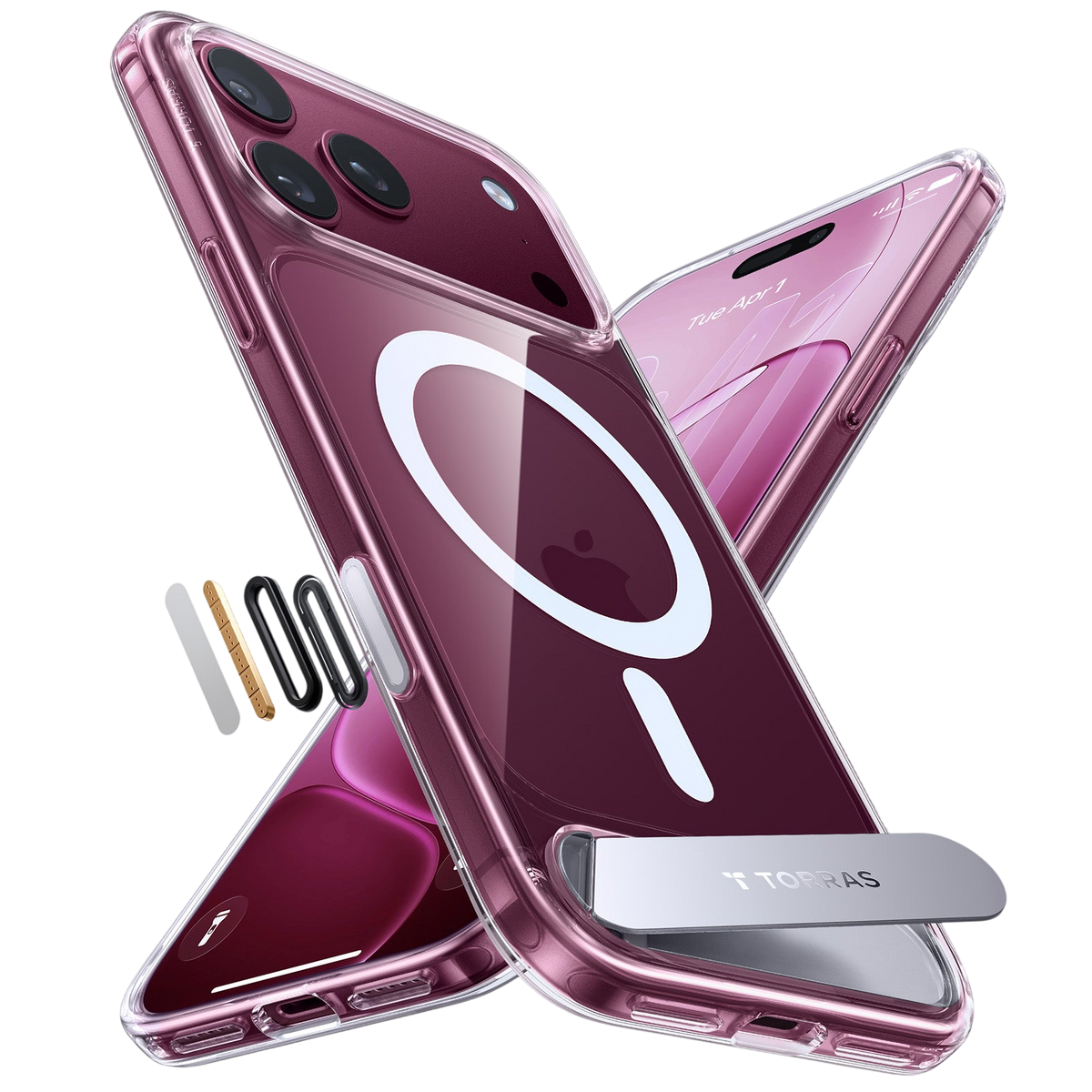 Torras Ostand L1 Case for iPhone 17 Pro Max / iPhone 18 Pro Max - Clear #color_clear