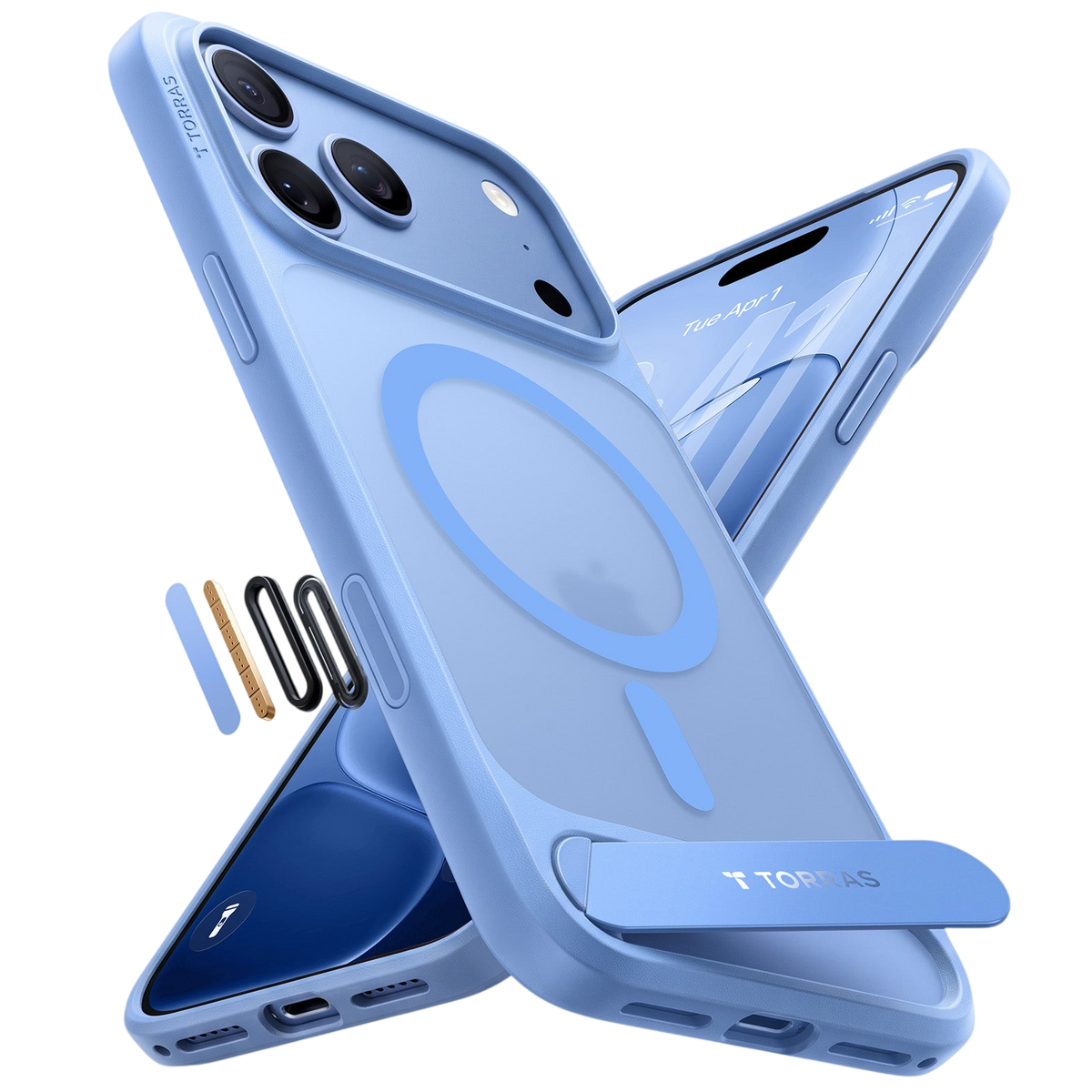 Torras Ostand L1 Case for iPhone 17 Pro / iPhone 18 Pro - Blue #color_blue