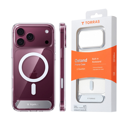 Torras Ostand L1 Case for iPhone 17 Pro Max / iPhone 18 Pro Max - Clear #color_clear
