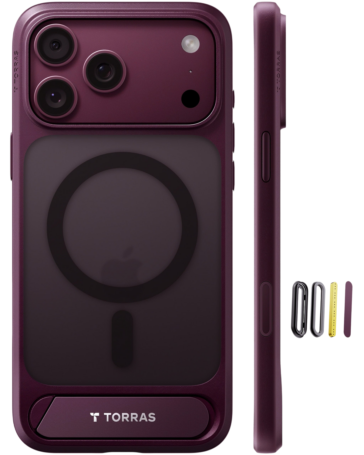 Torras Ostand L1 Case for iPhone 17 Pro / iPhone 18 Pro - Burgundy #color_burgundy
